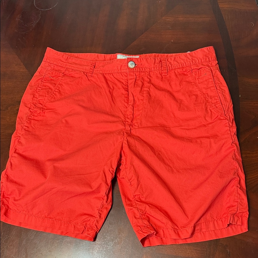 Classic Red Men's Flat Front Shorts